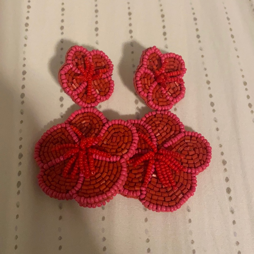 Beaded floral earrings